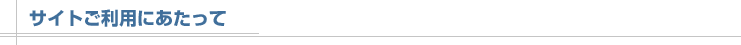 サイトご利用にあたって